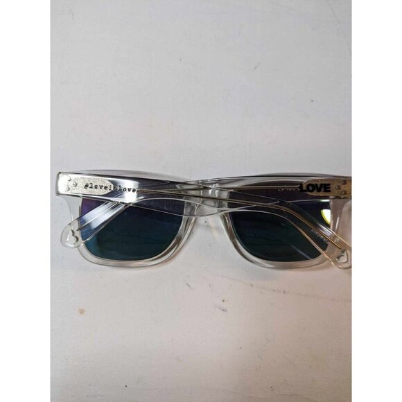 Love is Love Transparent Square Frame Rainbow Lens Sunglasses - Picture 10 of 10